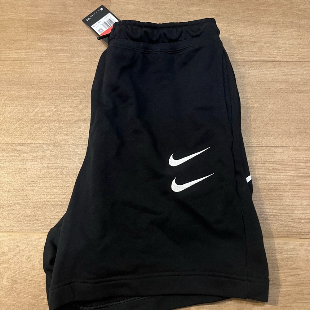 Nike Fleece Black Athletic Shorts with Elastic Waistband